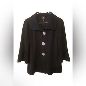 NWT Travelers Collection by Chico's Blouse Size L 3/4 sleeve flutter Button Up.